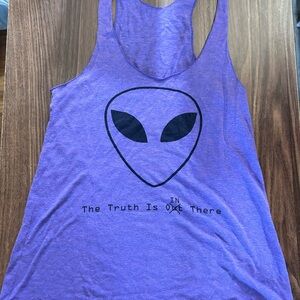 Purple Golddust Tank Top – “The Truth Is IN There” Alien Graphic